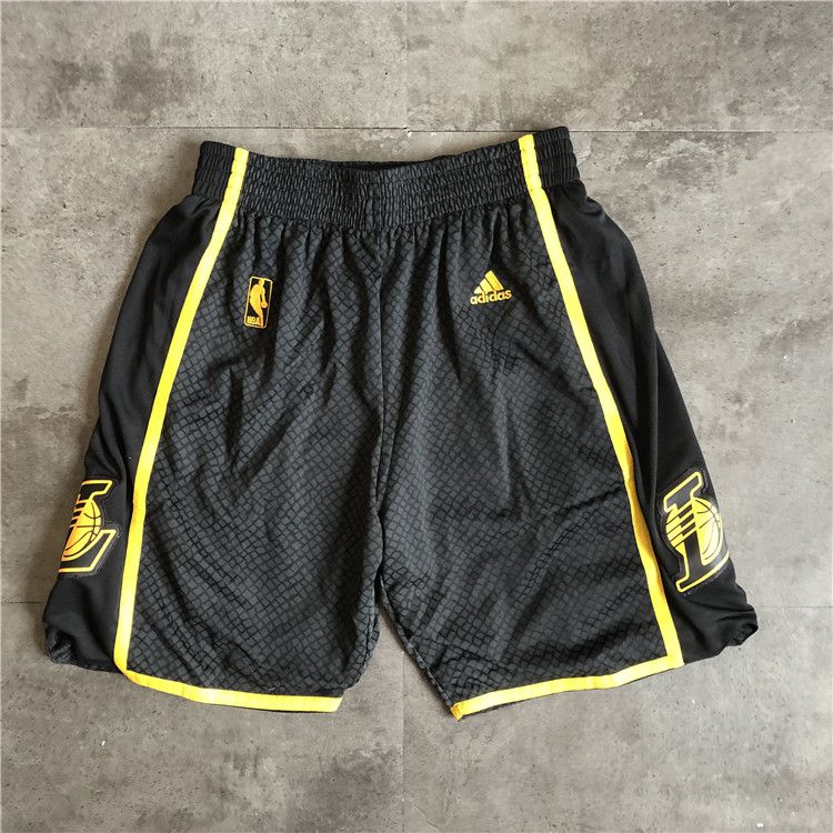 Men NBA Los Angeles Lakers Black Adidas Shorts 04161->los angeles lakers->NBA Jersey